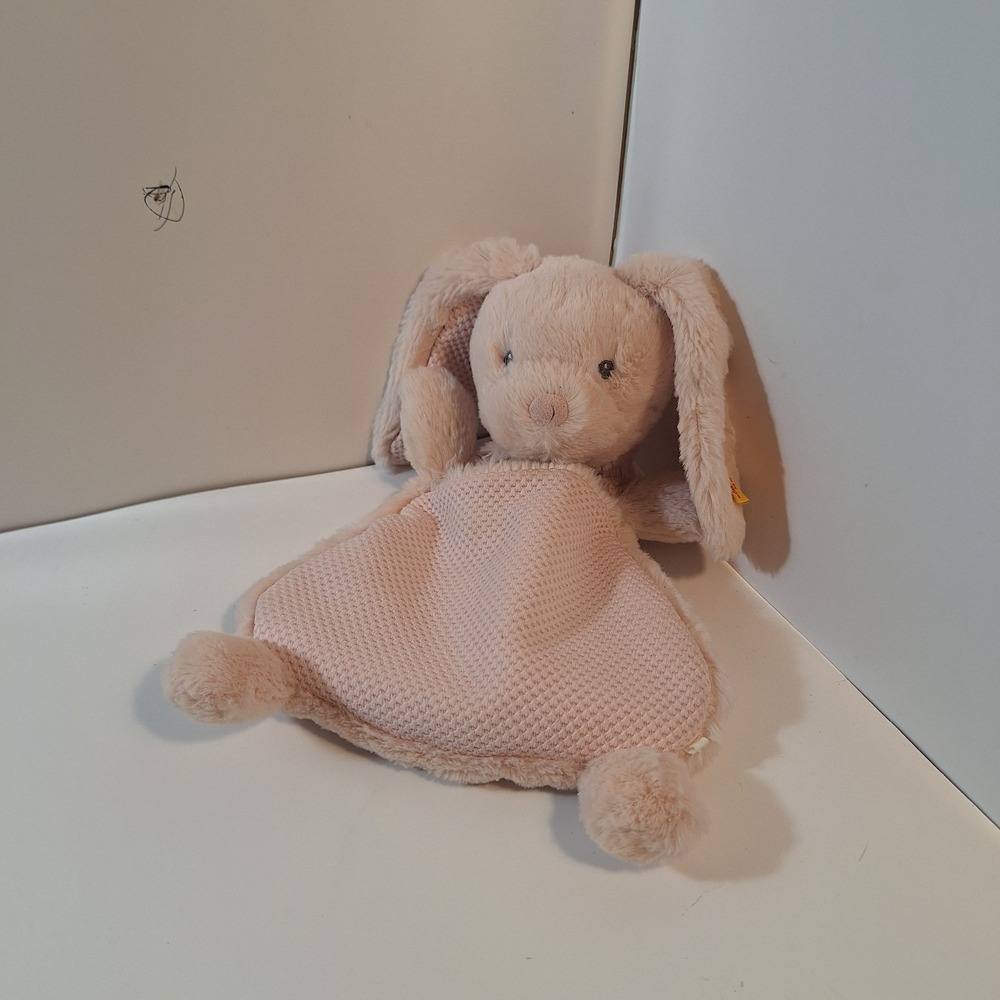 Steiff Sleep Well Bunny Rabbit Comforter‎ Cuddly Blanket Pink